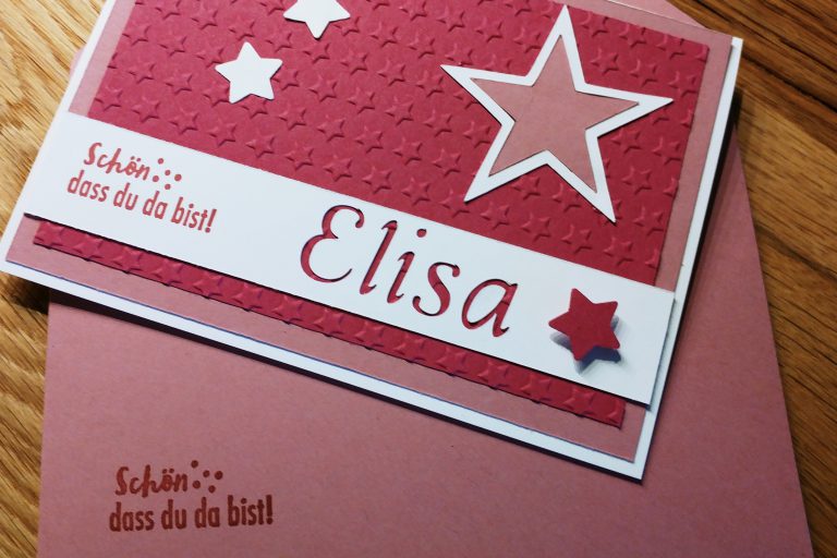 Karte zur Geburt von Elisa Karte zur Geburt von Elisa