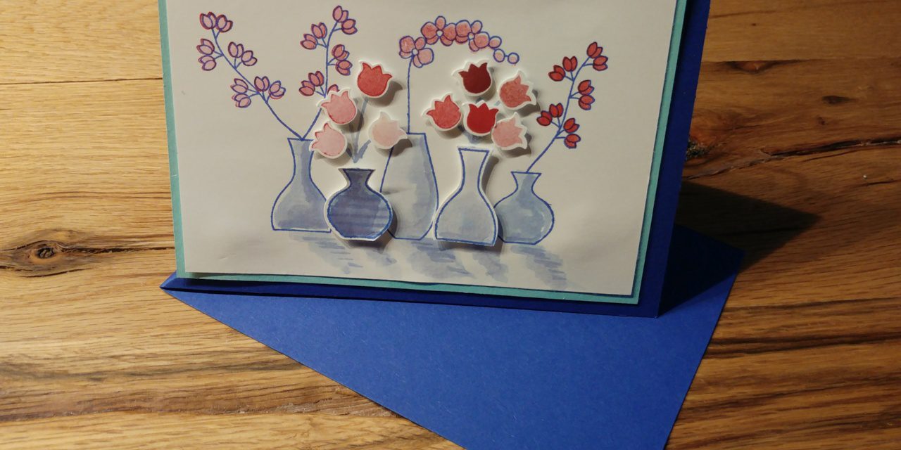 Stehkarte_Wunderbare Vasen(6) Stehkarte "Frühlingsgruß"