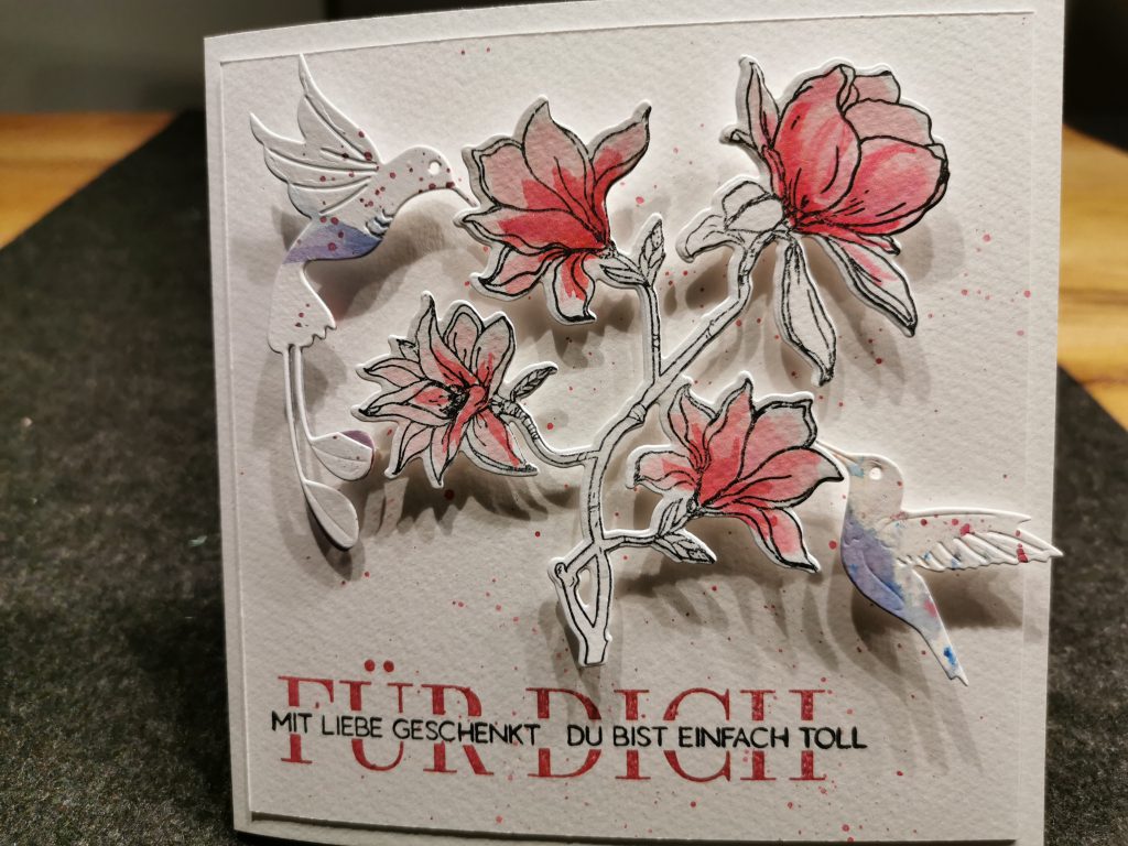Glückwunschkarten „Magnolien“ Stempelschwester