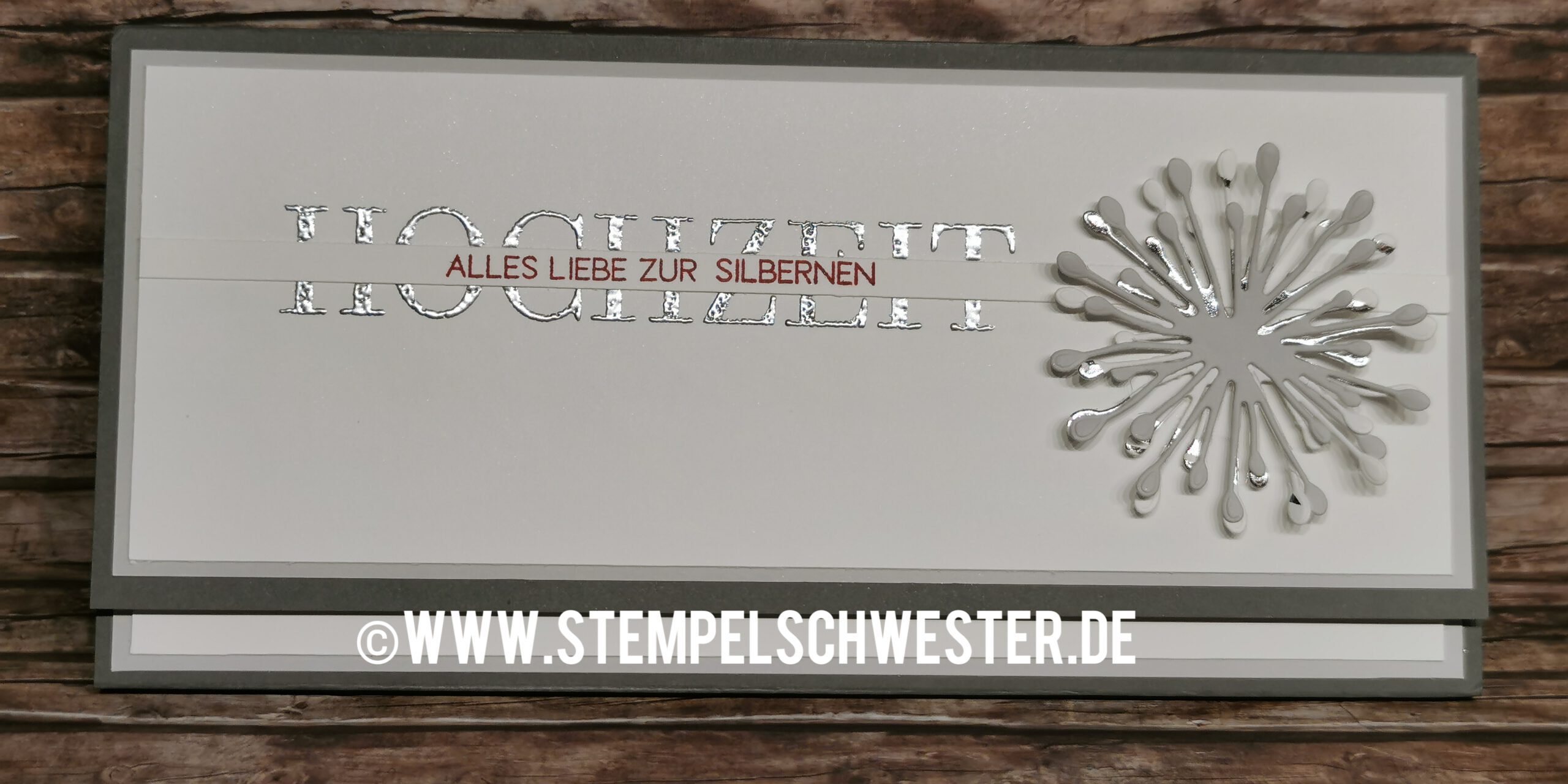 Clutch Silberhochzeit grau