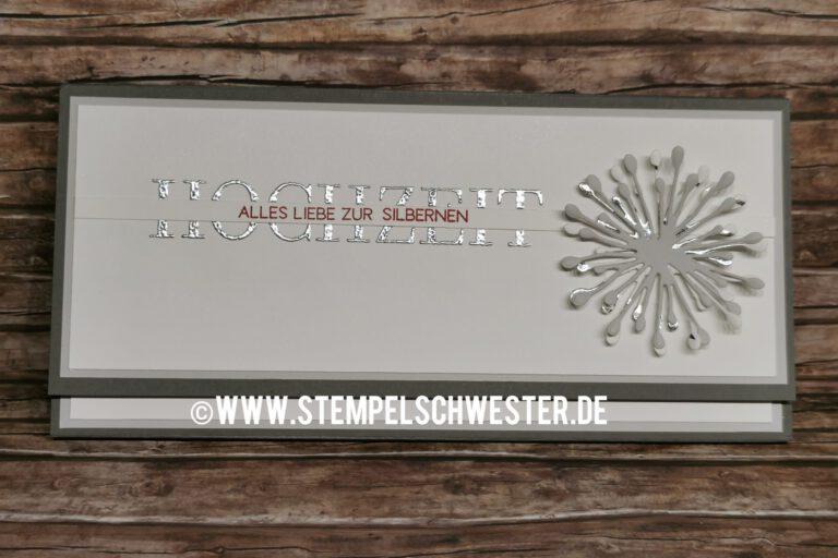 Clutch Silberhochzeit grau